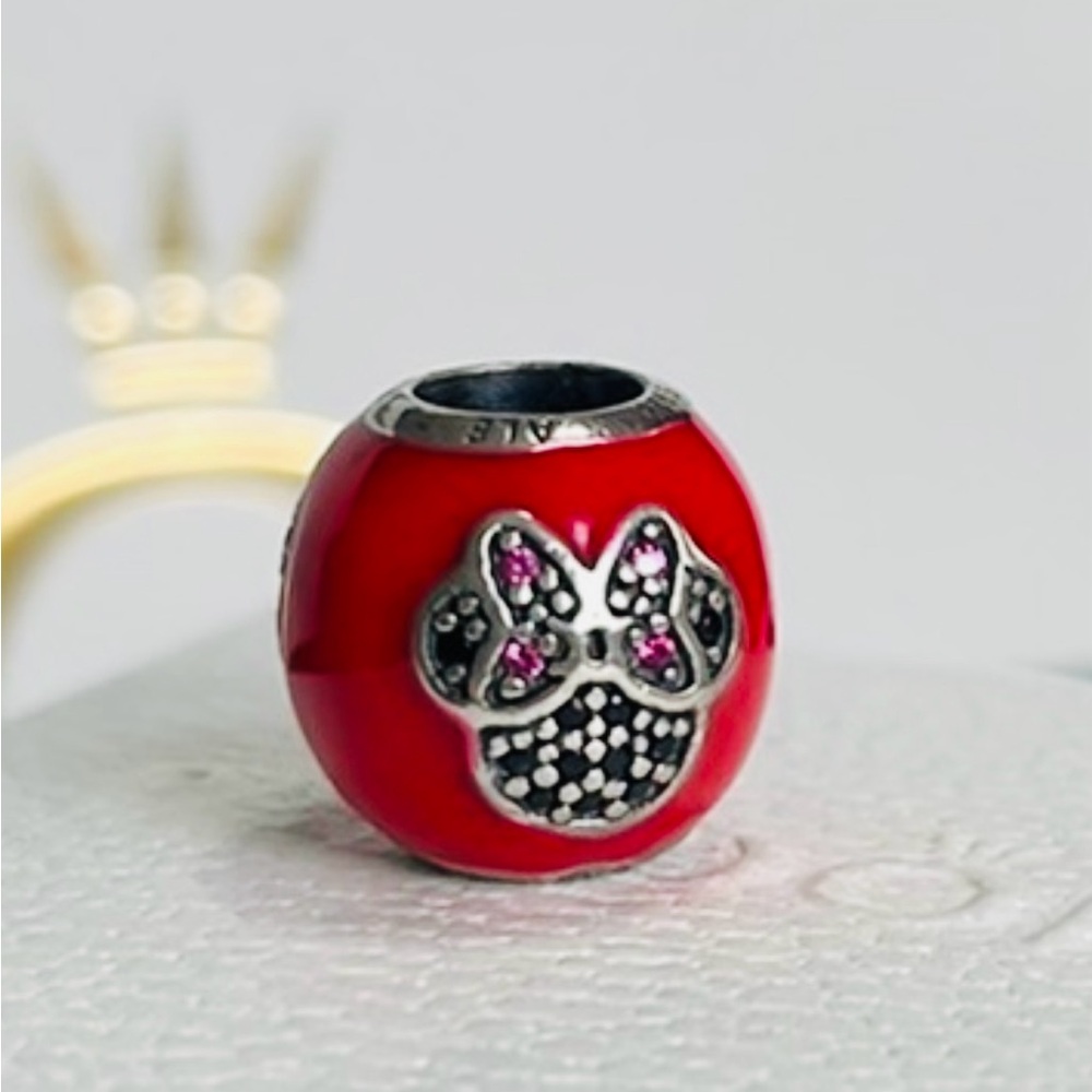Pandora I ❤️ Minnie Red Enamel and Red And Black CZ Charm